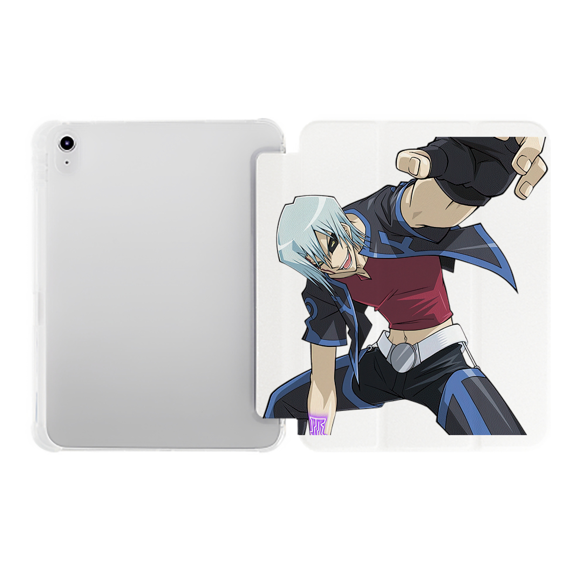 （画像用） 遊☆戯☆王 Yu-Gi-Oh! IPad ケース ペン収納付き 三つ折りスタンド PUレザー×シリコン 対応機種9.5/10.5/10.9インチ